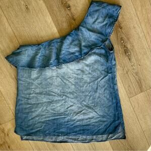 ANTHROPOLOGIE Cloth & Stone Chambray Asymmetric Tank Top